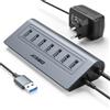 JESWO Hub USB attivo 3.0 con alimentatore di rete da 20 W, JESWO 7 porte USB 3.0