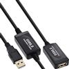 InLine 21531 Cavo USB 2.0, Attivo, Prolunga, Amplificatore Segnale Repeater, Type-A Maschio/Femmina, 25 m, Nero