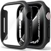 Amzpas 【2 PEZZI Cover per Apple Watch 9/8/7 45mm con Vetro Temperato, Custodia Rigida iWatch Protezione Sottile HD Clear Pellicola Protettiva (Nero*2)