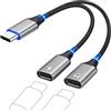 SEASJHBAY Splitter doppio USB C 2 in 1, adattatore USB-C Audio e ricarica, adattatore jack USB-C, compatibile con auricolari e ricarica per iPhone 17/16/15/Pro/Max/Plus, Samsung S25/S24/S23/S22