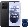 XIAOMI Redmi Note 17 5G 6+128GB, Nero, Cuffie blu incluse