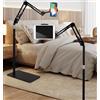 Nixinioo Supporto da pavimento per tablet, flessibile, universale, girevole a 360°, supporto in metallo con base stabile per iPad/iPhone/Galaxy e altri dispositivi da 4,5 a 13 pollici (nero)