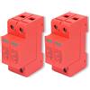 Jwthee 2PCS Dispositivo di protezione da sovratensione SPD, Dispositivo di protezione da sovratensione DC SPD 2P 40KA, Scaricatore fotovoltaico corrente di scarica nominale 20KA per di (DC 1000V)