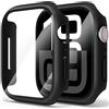 Amzpas 【2 PEZZI】 Cover per Apple Watch Series 10 46mm con Vetro Temperato, Custodia Rigida iWatch Protezione Sottile HD Clear Pellicola Protettiva (Nero*2)