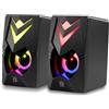 Defender J4 PC Speaker 2.0 - Altoparlante computer compatto con illuminazione a LED, alimentazione USB, controllo del volume sul cavo, 6 W RMS