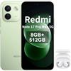 XIAOMI Redmi Note 17 Pro Max 5G,Smartphone 8G+512GB,6.83 1.5K AMOLED display,120Hz,9210mAh Silicon-Carbon Battery,50MP Main Camera,100W HyperCharge,Verde,incluso cuffie smart incluse Bianco