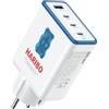 DCHK HARIBO Caricatore USB-C 100W 4 Porte, Alimentatore USB-C a Ricarica Rapida PD PPS per MacBook Pro Air, per iPhone 17 16, Galaxy, per HP Lenovo Acer Laptop, Spina di Sicurezza con Messa a Terra, Blu