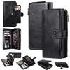 Mylne Miagon Portafoglio Custodia per iPhone 11,Cover Multifunzionale Portamonete 2 in 1 Rimovibile Cover in Pelle a Libro Kickstand Slot,Nero