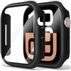 Amzpas 【2 PEZZI】 Cover per Apple Watch Series 10 42mm con Vetro Temperato, Custodia Rigida iWatch Protezione Sottile HD Clear Pellicola Protettiva (Nero*2)