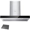 Midea MVT30W9AST - Cappa a a T 450 CFM con filtri in alluminio a 5 strati, convertibile senza fili, 3 velocità, acciaio
