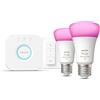 Philips Hue White and Color Ambiance Starter Kit Bridge + 2 Lampadine
