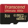 Transcend microSDHC MLC 8GB Classe 10 UHS-I 600x + adattatore SD