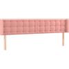 vidaXL Testiera con orecchie Rosa 183x16x78/88 cm Velluto