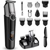 Gistuch Tagliacapelli senza fili per uomo, multifunzione 5-in-1 per barba e naso, con display digitale a LED, kit di taglio ricaricabile, impermeabile