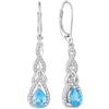 Starchenie Orecchini da donna in argento Sterling 925, con pietra portafortuna e zirconi, con simbolo dell'infinito, rame, Zirconia cubica