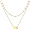 U7 Collana Donna Cuore e Lettera A-Z a Catenina Doppio Strato 36cm e 41cm + 5cm Catenina Estesa in Acciaio Inossidabile 316L Collana Iniziale del Nome Regalo per Donna Ragazza Compleanno Natale