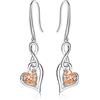 Qings Orecchini Infinito Pietre Portafortuna Donna - Qings Argento Sterling 925 Novembre Topazio Citrino Birthstone Infinity Simbolo con Cuore Zirconi Pendente Natale Regalo di Compleanno per Ragazze Mamma