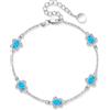HUKKUN Bracciale da donna in argento 925 con libellule da donna, 18 cm, Argento sterling, Nessuna pietra preziosa