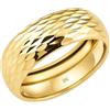 TJC Fede nuziale in oro giallo 9 carati, per donne e uomini, taglio diamante, 5 mm/6 mm, Grande, Oro, Non pietra preziosa