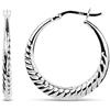 LeCalla 925 Orecchini a cerchio in argento Sterling Polacco Alto Gambero Classico Orecchini a cerchio per le donne 30MM