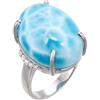 JINGXIGE Anello Elastico Cristallo Anello Regolabile In Larimar Con Incastonatura Di Cristallo Naturale In Argento S925
