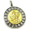 Silberschmuck - BG Ciondolo in argento Sterling 925 placcato oro con simbolo Maya, idea regalo, gioiello unisex