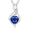 FANCIME Collana in oro bianco massiccio 14 carati con ciondolo a forma di cuore con simbolo dell'infinito e diamante vero, gioiello raffinato regalo per donne e ragazze, catena in argento 925 da 40 +