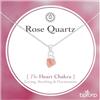 Bixorp Collana con Quarzo Rosa Grezzo in Argento Sterling 925 - con Ciondolo in Pietra Grezza - Collana Chakra con Pietra Preziosa da Donna - Regolabile 45 cm + 5 cm