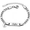 Collana dream Braccialetto personalizzato per bambini in acciaio inossidabile placcato oro con incisione fronte e retro e ciondolo a cuore personalizzabile