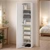 Dmora - Armadio Multiuso 1 antaZenone, Mobile Multiuso a 1 Anta, Guardaroba Multifunzione, 45x35h190 cm, Bianco