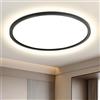 EASY EAGLE Plafoniera LED Soffitto Ø50 cm, Luce Naturale 4000K 52W Plafoniera da Soffitto Rotonda, IP44 Impermeabile Lampadario LED Soffitto Nero per Camera da Letto, Bagno, Cucina, Soggiorno