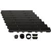 ScarMaxx 8m Canaletta scolo Acqua piovana B125 Altezza 60 mm - Griglia scolo Acqua piovana Set Completo 13 x 800 x 6 cm Favo Nero