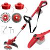 CCFENG Decespugliatore senza fili da 21 V con spazzola per erbacce, 4 in 1 decespugliatore cordless con 2 batterie da 4,0 Ah, tagliaerba da 20,3 cm per giardino, erbacce, prato