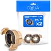 DOJA Barcelona Raccordo Rapido Sistema Geka Ottone Femmina - Pack 2-3/4 - Connettore per Tubo Giardino, Chiusura Sicura, Resistente, Compatibile Sistema GEKA, Adattatore Flusso Acqua