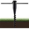 Harrms Ancoraggio per ombrellone da spiaggia, 43 cm, base a spirale in metallo, nero, 1 pezzo | Ancoraggio a terra regolabile per pali dell'ombrellone da 2,5 - 5,5 cm, adatto per giardino, spiaggia, prato e terrazze