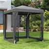 ZQQLVOO Gazebo per feste con 4 pareti laterali in rete, colore antracite, 2 x 2 m, gazebo in HDPE con telaio in ferro, tetto impermeabile e ventilazione per eventi all'aperto, feste in giardino e barbecue