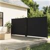 Générique Tenda laterale retrattile nera 180 x 1000 cm, frangivista in poliestere con rivestimento in PU, solare terrazza, resistente all'acqua e ai raggi UV, design automatico arrotolabile,