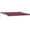 LKJephalotrop Tenda da sole retrattile rosso bordeaux, 5 x 3,5 m, tenda da sole manuale con braccio articolato con manovella, robusto dispenser di ombra in poliestere, per terrazza, giardino e balcone