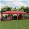 ZQQLVOO Gazebo per feste con 12 pannelli laterali in rete, 8 x 4 m, in HDPE, per feste in giardino ed eventi all'aperto, con robusta struttura in ferro e tetto impermeabile
