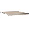 LKJephalotrop Tenda da sole con braccio articolato, 400 x 300 cm, beige, con motore e manovella, tenda retrattile con robusto telaio in acciaio e alluminio, per terrazza, balcone e giardino