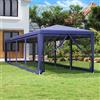 ZQQLVOO Gazebo per feste, 3 x 12 m, con 10 pareti laterali in rete, in polietilene ad alta densità, impermeabile e robusto, per eventi all'aperto, gazebo con telaio in ferro, protezione solare e ventilazione