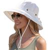 Creekstone Cappelli da sole da donna, cappello da spiaggia a tesa larga, in lino e cotone, UPF 50+, traspirante, ripiegabile, per giardinaggio, escursionismo, viaggi