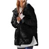 KHIRVWL Giacca Invernale da Donna con Cerniera Foderata in Pile Giacca Calda a Maniche Lunghe Giacca Calda con Tasche Cotone Plus Pile Manica Lunga Patchwork Donna Offerte Lampo del Giorno Pullover