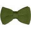 Allegra K Papillon da uomo pre-legato collo regolabile tinta unita lavorato a maglia papillon, Verde oliva, Taglia unica