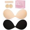 RUYAWIN Reggiseno adesivo push up senza spalline, reggiseno invisibile senza spalline, reggiseno push up senza spalline autoadesivo, per abito senza schiena, reggiseno adesivo, grande petto e reggiseno