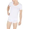 Emporio Armani Maglietta da Uomo con Scollo a V Rainbow Logo, Bianco, S