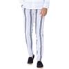 Ciabalù Pantaloni Lino Uomo Estivi a Righe Pantalaccio Eleganti con Laccio in Vita a Fantasia (IT, Testo, S, Regular, Regular, Nero)