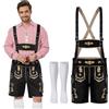 Moerstar Oktoberfest Costume Uomo, Vestito Oktoberfest Uomo Set con Lederhosen Calzini Costume Bavarese per Oktoberfest