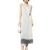 LIUYUYOUGO Abiti Eleganti Donna Abito Midi da Donna in Raso per Invitata A Un Matrimonio Elegante Abito Sottoveste con Scollo A V E Spalline Sottili Abito Lungo Fluente E Setoso con Sottoveste per D