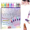 DenFatory Set di 12 pennarelli per nail art 3D, penne per scarabocchi fai da te, strumenti per nail art e bellezza, adatti per disegnare, delineare e scarabocchiare nail art